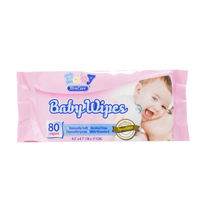 XTRA CARE BABY WIPES PINK 80'S